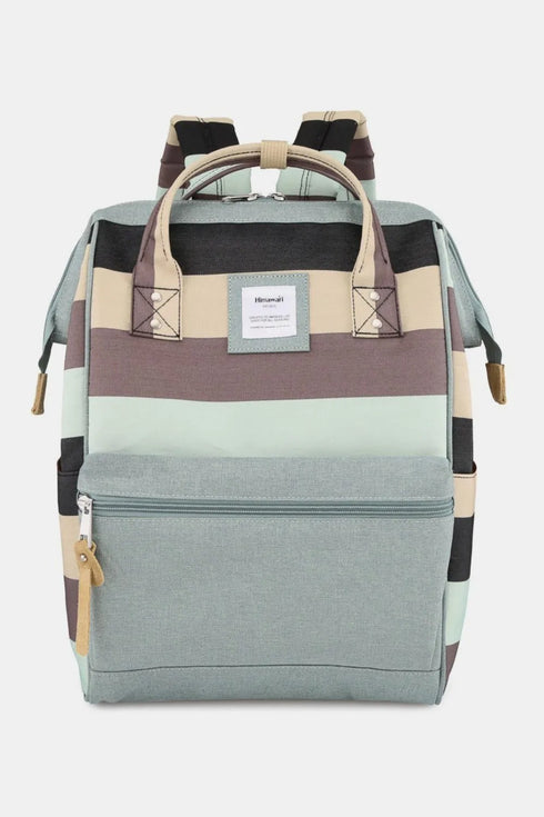 Himawari Striped Waterproof Nylon Backpack Bag with Side Pockets - Fashorio