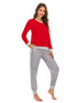 Long Sleeve Top and Polka Dot Pants Set - Fashorio