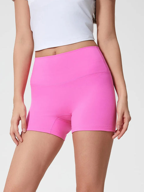 Millennia High Waist Active Shorts Fuchsia Pink - Fashorio