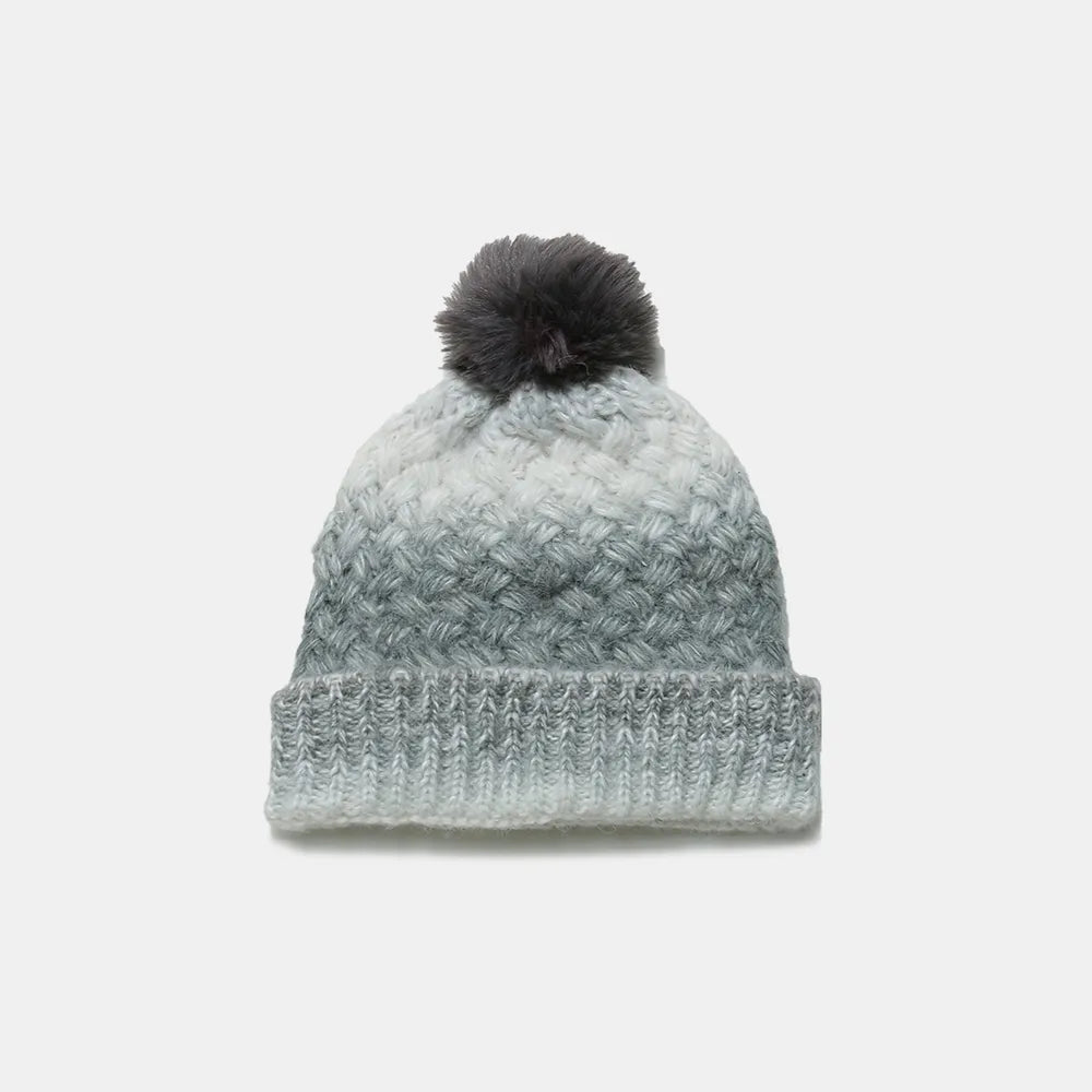 Gradient Knit Hat with Pompom - Fashorio