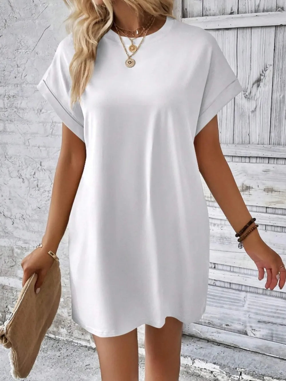 Casual Pocketed Short Sleeve Dress – Relaxed Everyday Comfort - Fashorio