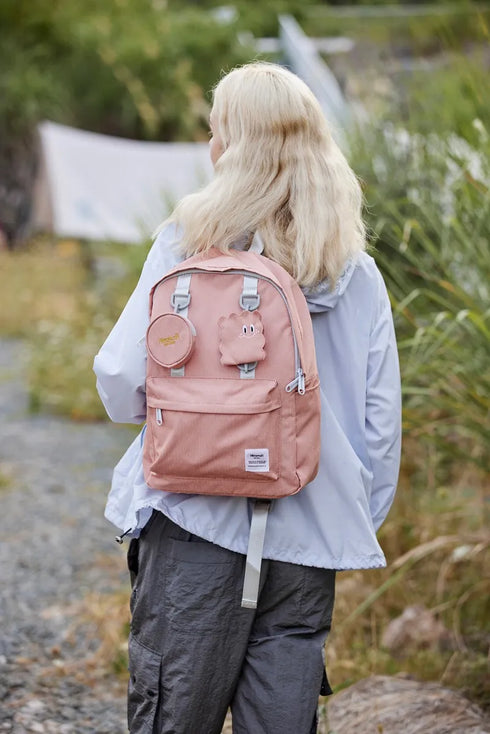 Himawari Waterproof Canvas Backpack Bag with Removable Coin Purse - Fashorio