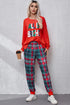 ALL IS BRIGHT Round Neck Top and Plaid Pants Lounge Set - Fashorio