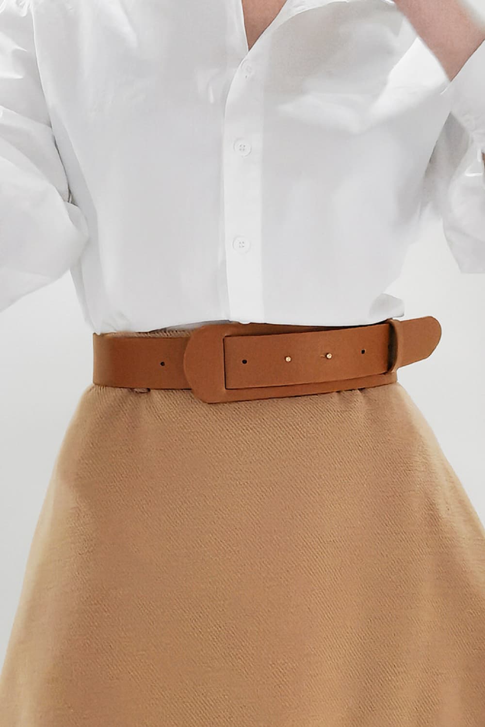 PU Leather Belt Caramel One Size - Fashorio