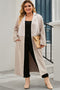 Plus Size Collared Neck Buttoned Longline Coat Dust Storm - Fashorio