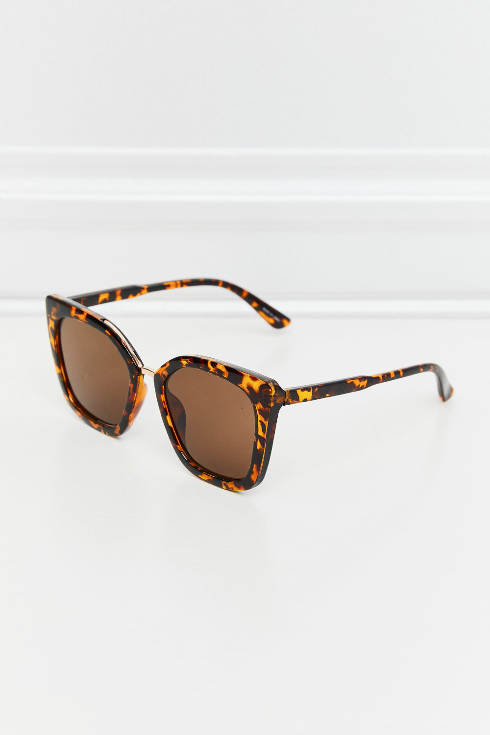 Cat Eye Full Rim Polycarbonate Sunglasses Tangerine One Size - Fashorio
