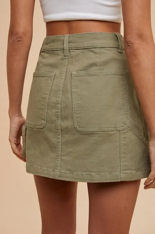 Annie Wear Cargo Denim Mini Skirt - Fashorio