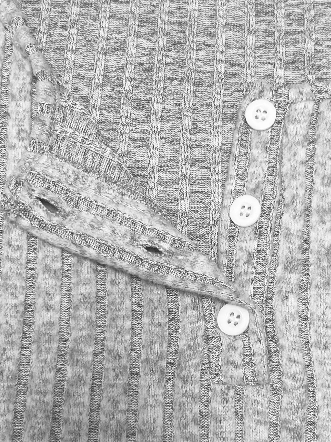 Ribbed Button Front Dress and Cardigan Sweater Set - Fashorio