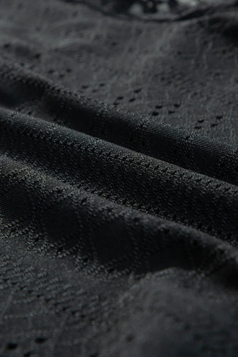 Eyelet Lace Long Sleeve Bodysuit - Fashorio