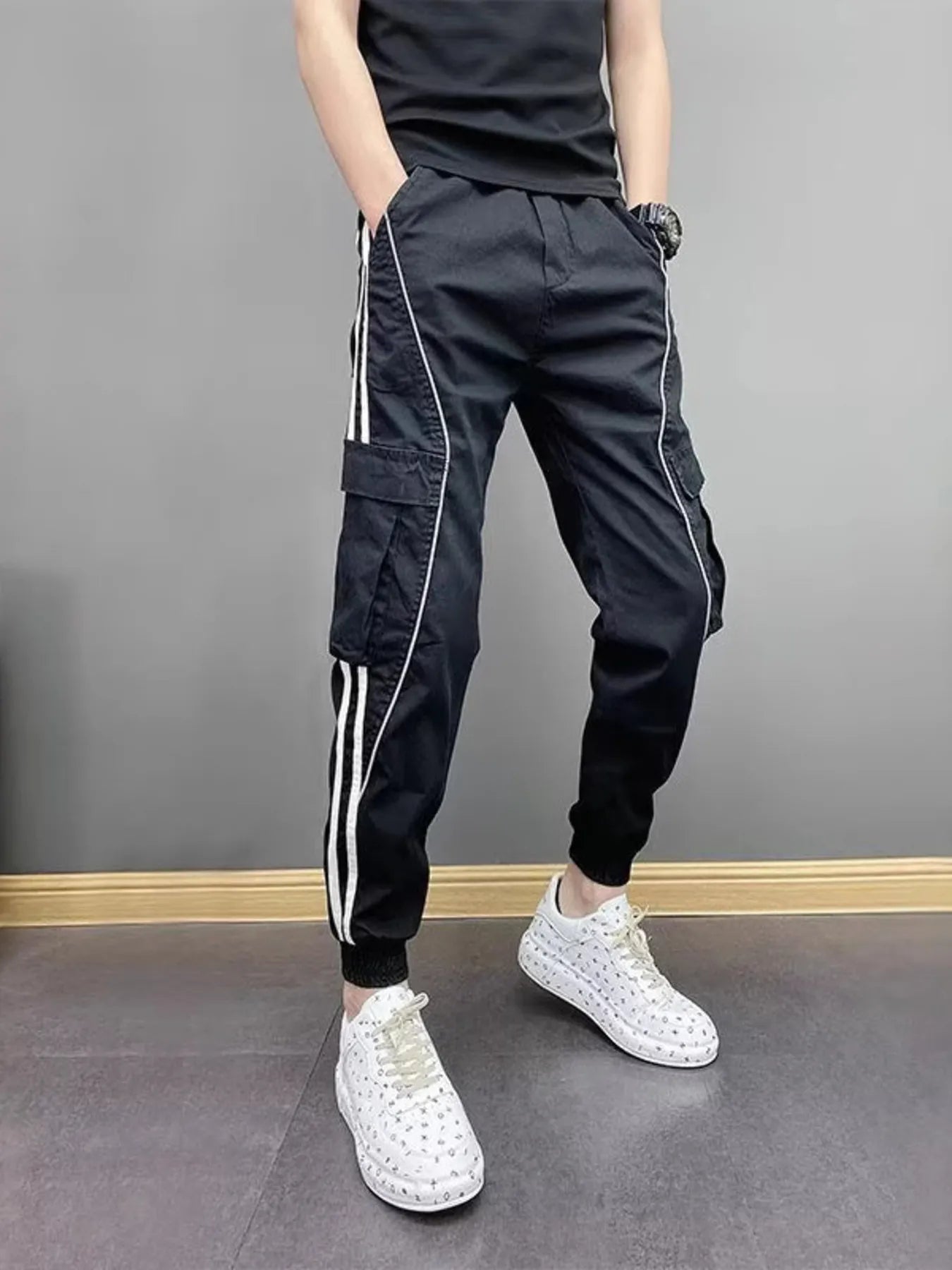 Men's Plus Size Side Striped Joggers - Fashorio