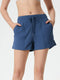 Millennia Drawstring Active Shorts with Pockets Dusty Blue - Fashorio