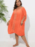 Crochet Trim V-Neck Beach Cover Up Dress - Fashorio