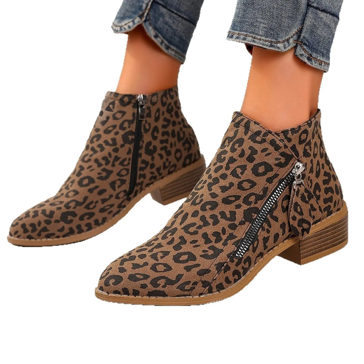 Point Toe Block Heels Boots - Fashorio
