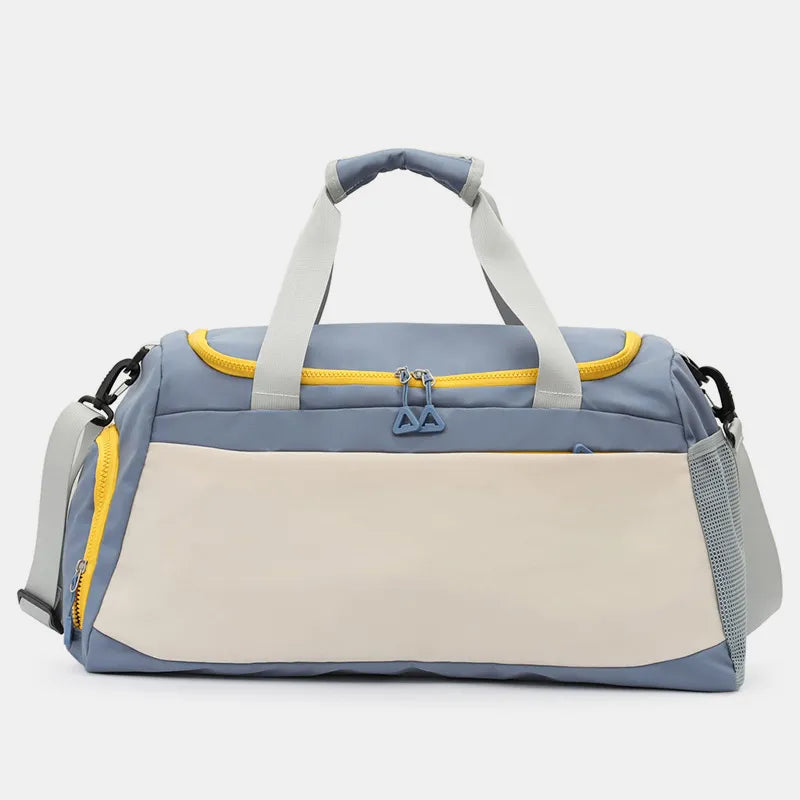 Oxford Cloth Multi Pockets Adjustable Strap Travel Bag Dusty Blue One Size - Fashorio
