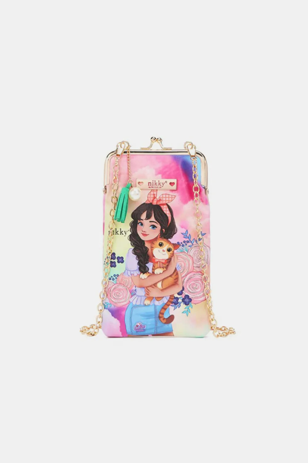 Nicole Lee USA Printed Kisslock Phone and Sunglass Purse Lovely Clara One Size - Fashorio