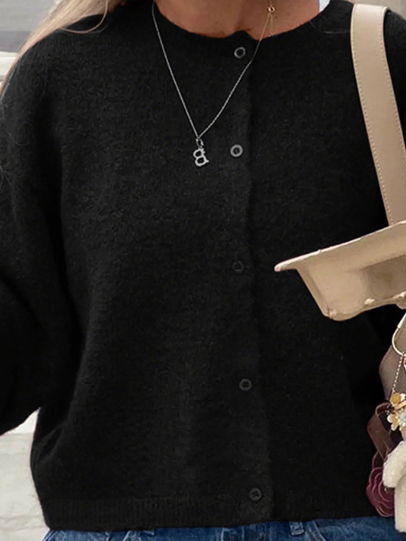 Button-Up Cropped Sweater Cardigan - Fashorio