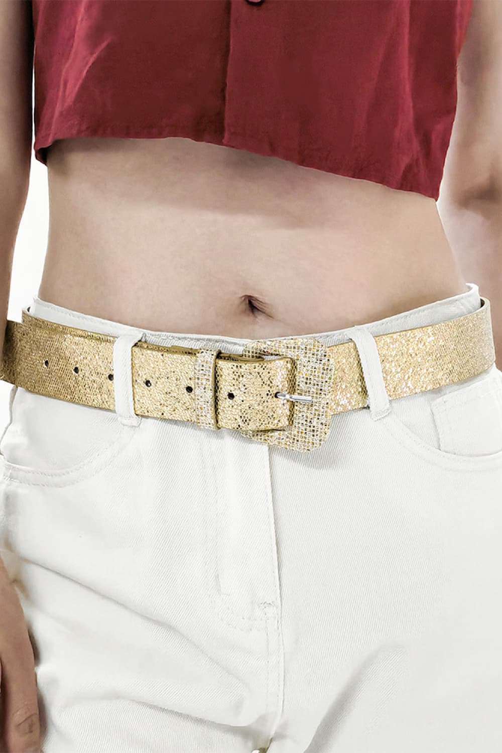 Glitter PU Leather Belt - Fashorio