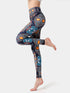Printed High Waist Active Leggings Orange - Fashorio