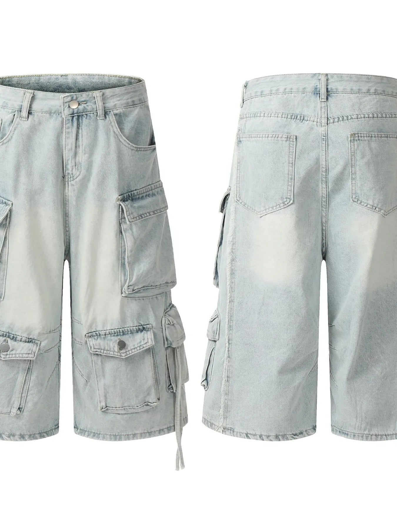 Men's Wide Leg Cargo Denim Shorts - Fashorio