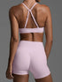 Ruched Sports Bra and High-Waisted Shorts Active Set - Fashorio