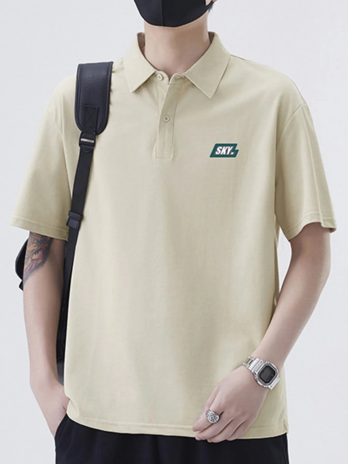 Men's Plus Size Button Detail Short Sleeve Polo - Fashorio