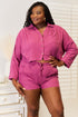 Basic Bae Buttoned Long Sleeve Top and Shorts Set - Fashorio
