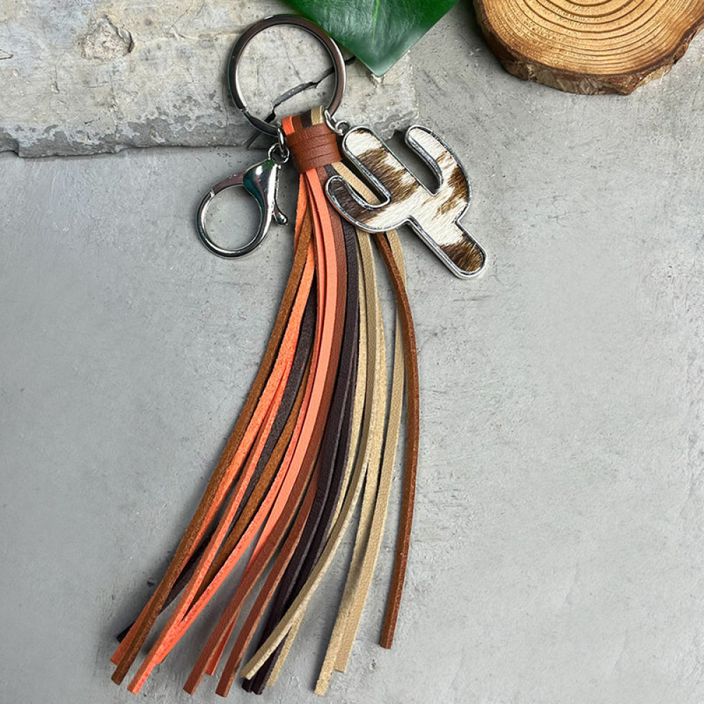 Cactus Keychain with Tassel Style B One Size - Fashorio
