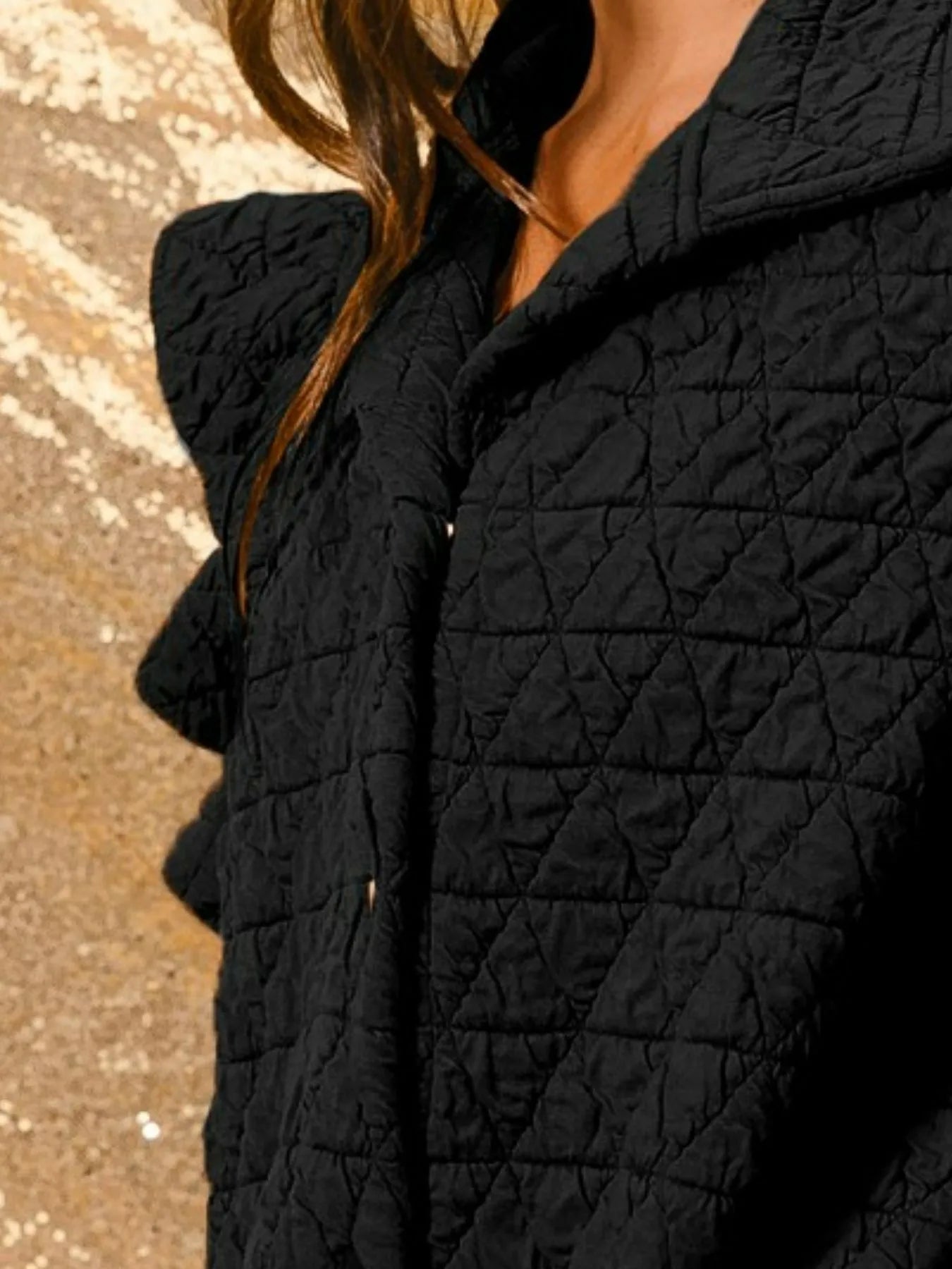 BiBi Quilting Knit Ruffle Sleeve Vest - Fashorio