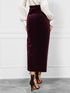 Side Tied Velvet Skirt - Fashorio