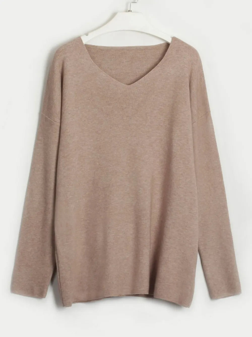 V-Neck Long Sleeve Top and Drawstring Pants Sweater Set - Fashorio