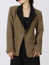 Contrast Lapel Collar Long Sleeve Blazer - Fashorio