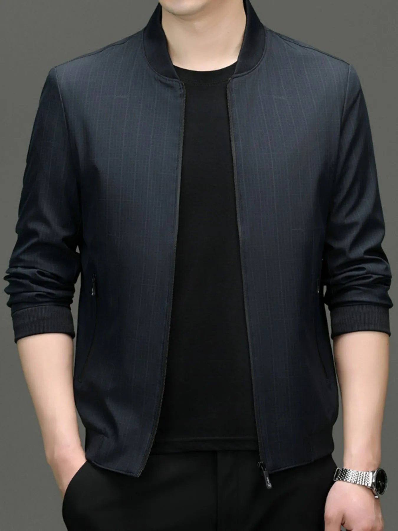 Men's Plus Size Zip Up Long Sleeve Jacket - Fashorio