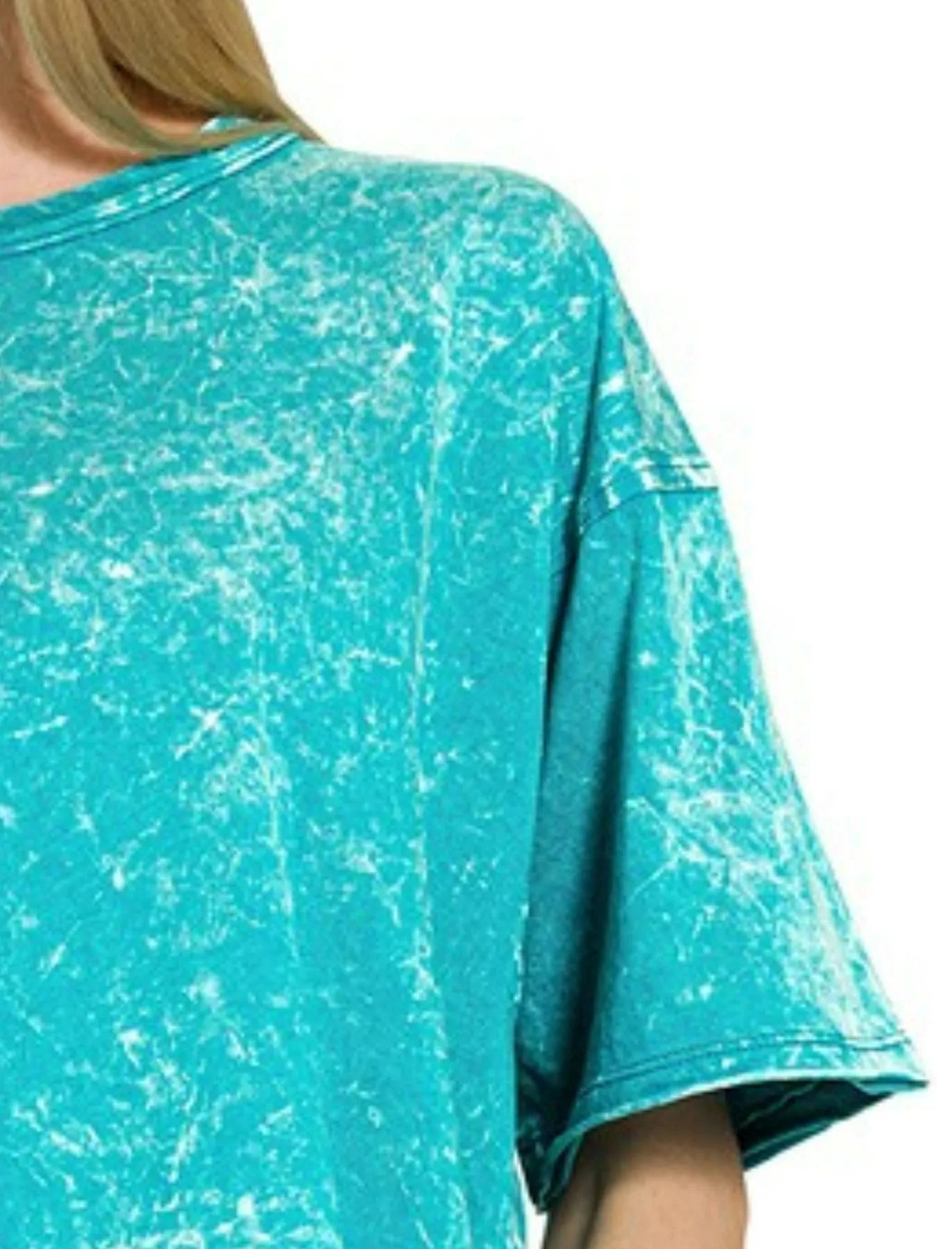 Zenana Acid Crinkle-Washed Oversized T-Shirt - Fashorio