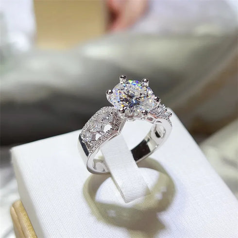 3 Carat 925 Sterling Silver Moissanite Ring - Fashorio