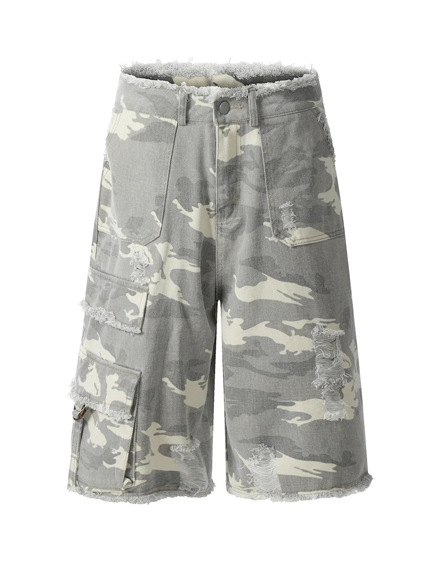 Men's Camouflage Denim Shorts Army Green - Fashorio