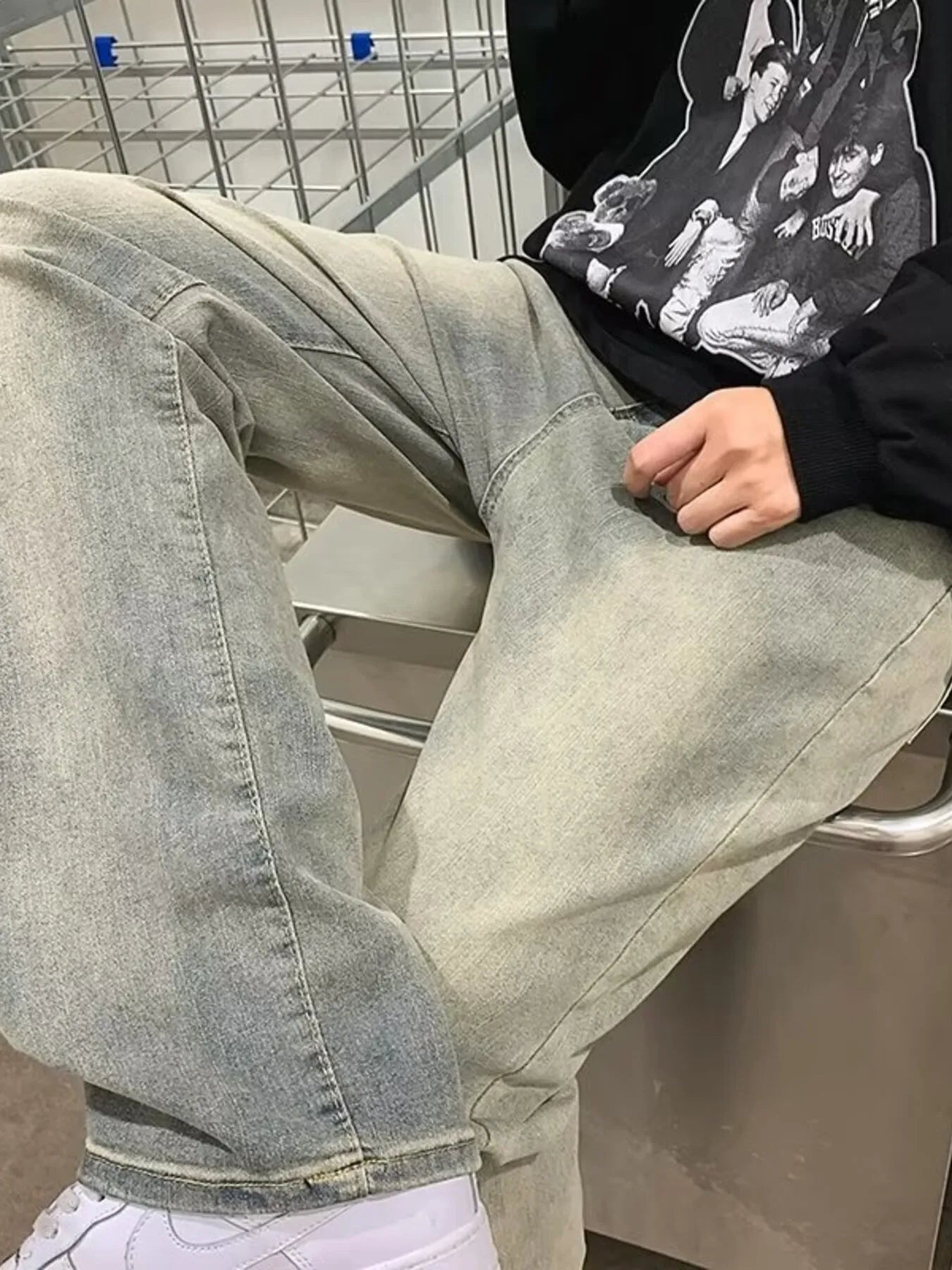 Men's Full Size Washed Wide Leg Jeans Plus Size - Fashorio