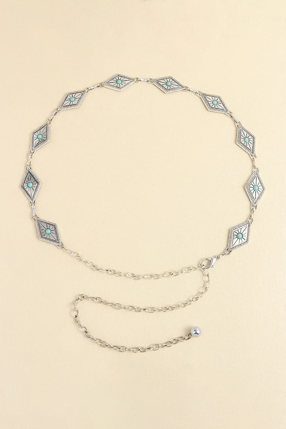 Vintage Turquoise Alloy Belt Style E One Size - Fashorio