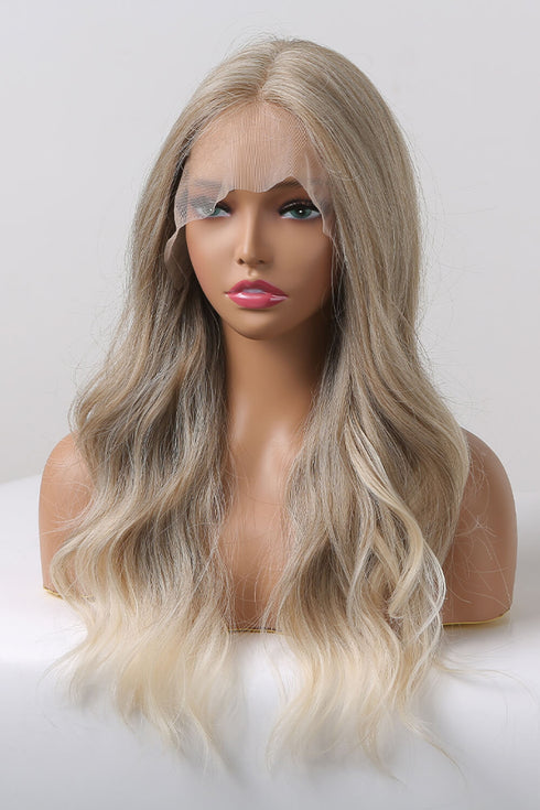 13*2" Lace Front Wigs Synthetic Long Wave 24" 150% Density in Medium Blonde Highlights - Fashorio