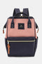 Himawari Waterproof Canvas Backpack Bag with Side Pockets A-Navy Pink One Size - Fashorio