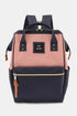Himawari Waterproof Canvas Backpack Bag with Side Pockets A-Navy Pink One Size - Fashorio