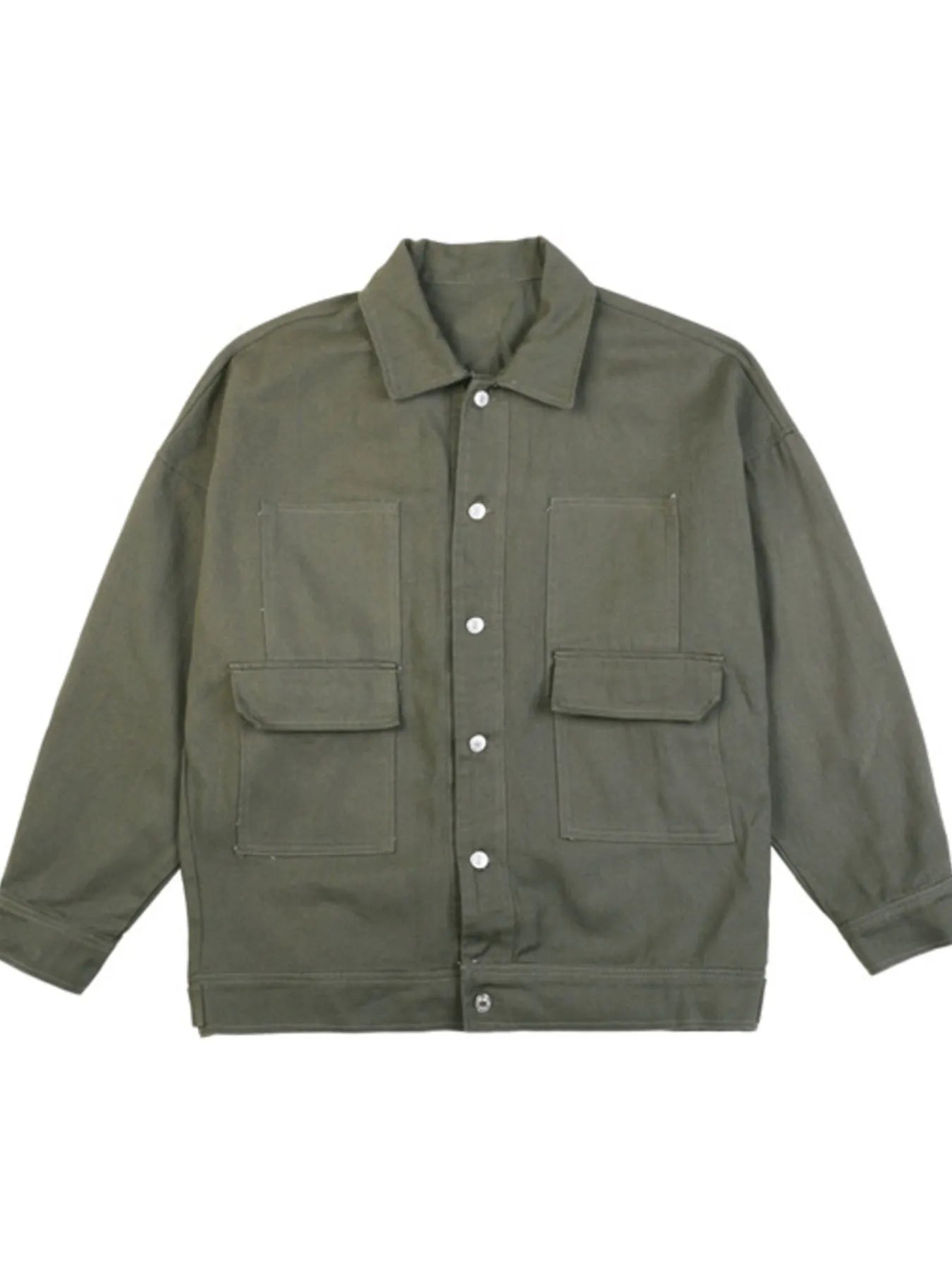 Men's Button Up Drop Shoulder Denim Jacket - Fashorio
