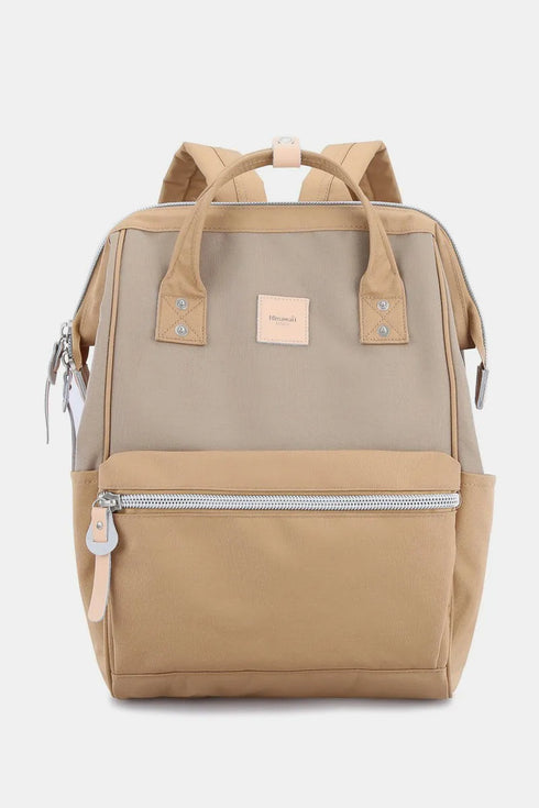 Himawari Water Resistant Canvas Backpack Bag with Side Pockets Camel Khaki One Size - Fashorio