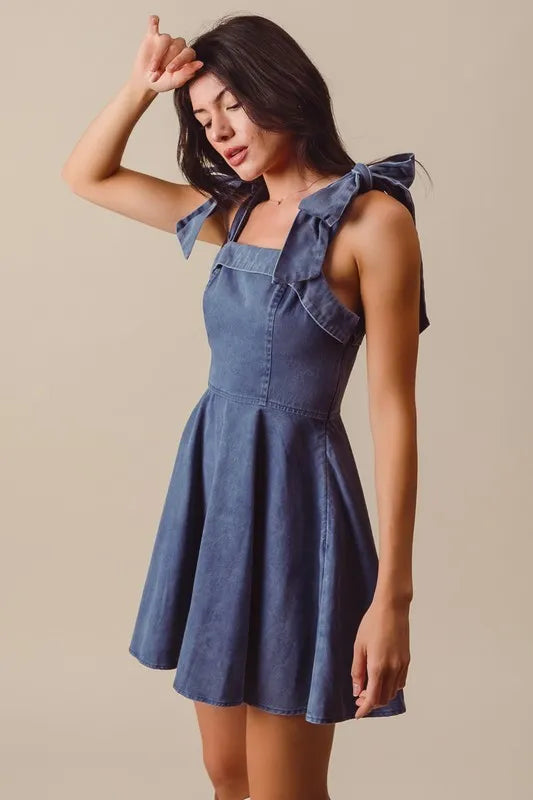 SO ME Fit and Flare Washed Gameday Dress - Fashorio