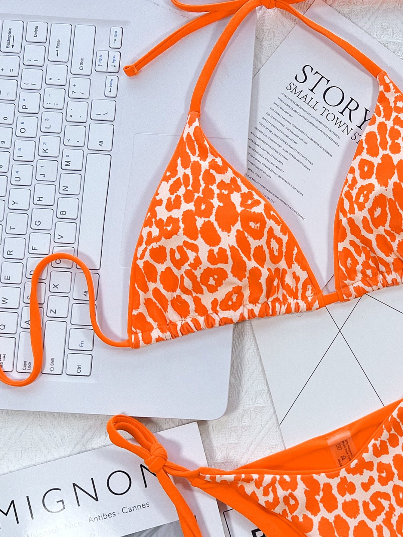 Leopard Print Halter Neck Bikini Set - Removable Padding - Fashorio