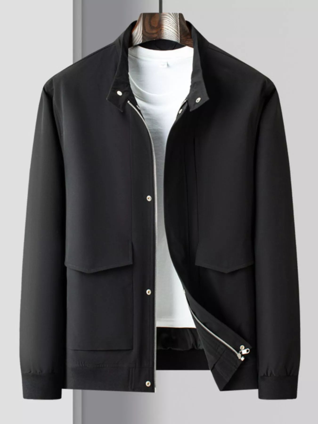 Men's Plus Size Zip Up Long Sleeve Jacket - Fashorio