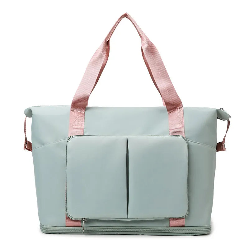 Oxford Cloth Multi Pocket Travel Bag Sage One Size - Fashorio
