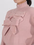 Bow Front Turtleneck Long Sleeve Sweater - Fashorio