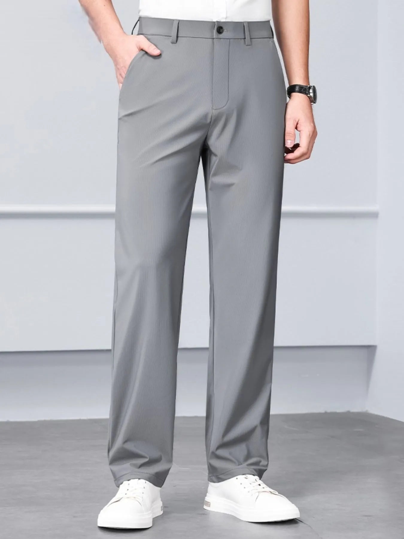 Men's Loose Fit Jeans with Pockets Gray - Fashorio