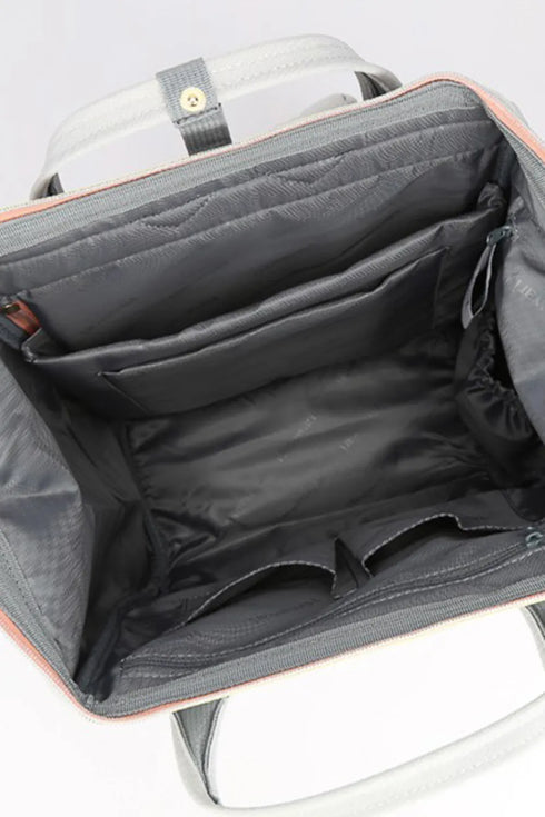 Himawari Contrast Waterproof Canvas Backpack Bag with Side Pockets - Fashorio