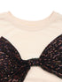 Sequined Bow Round Neck Sweatshirt - Fashorio